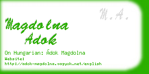 magdolna adok business card