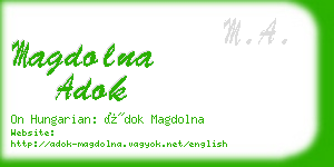 magdolna adok business card